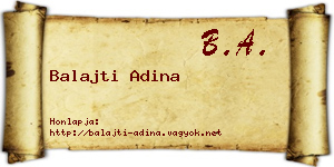 Balajti Adina névjegykártya